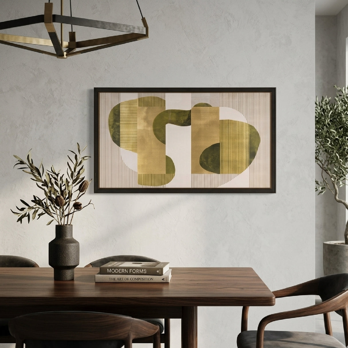 Green and Gold Abstract Wall Art | Oroa.com