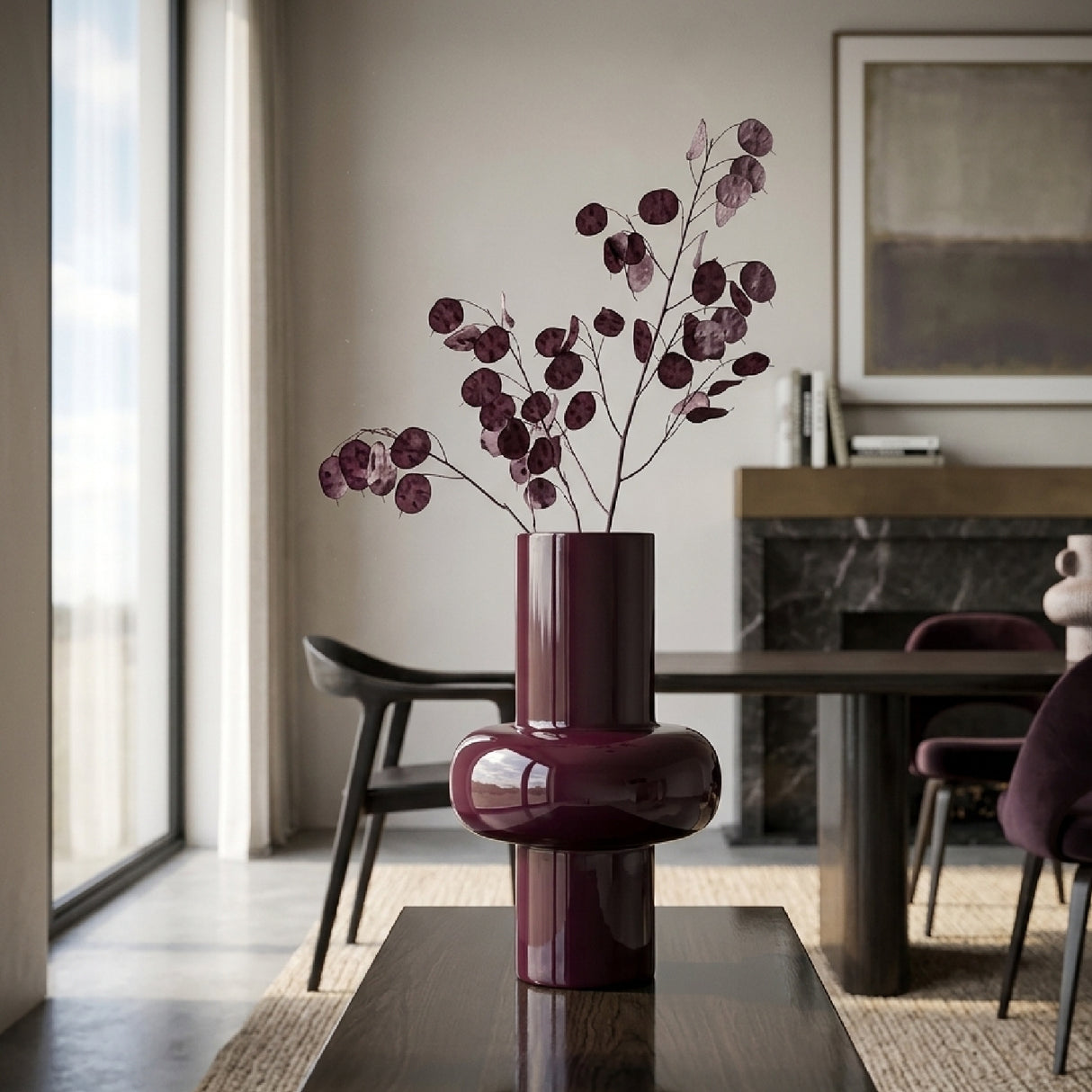 Glossy Burgundy Vase | Oroa.com