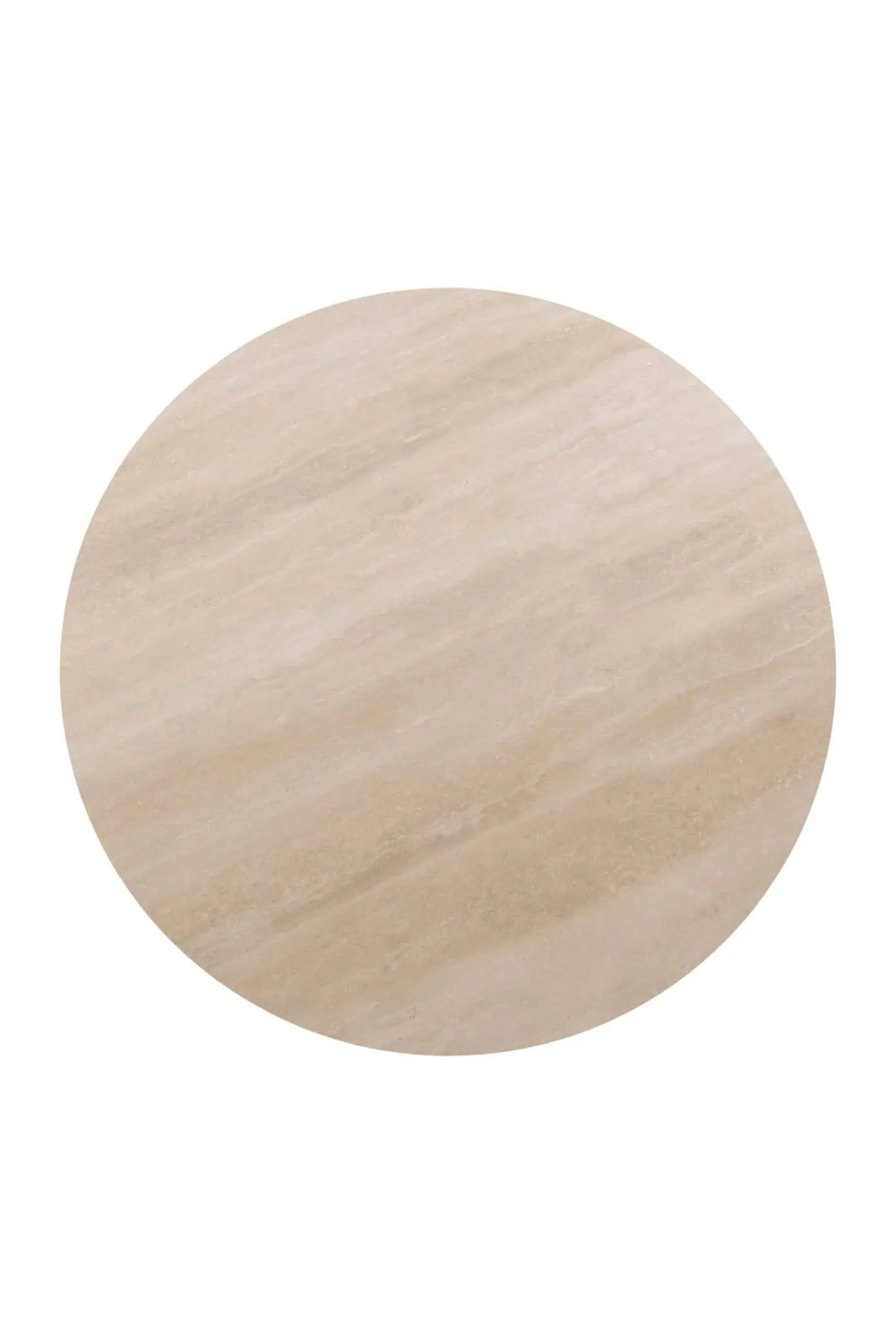 Round Brown Travertine Dining Table | Oroa.com