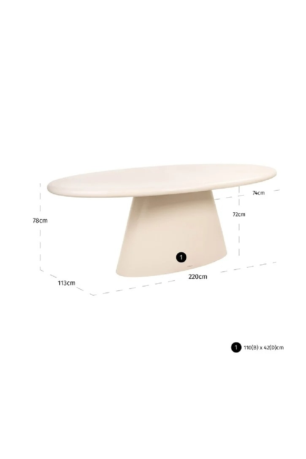 White Oval Indoor/Outdoor Dining Table | Oroa.com
