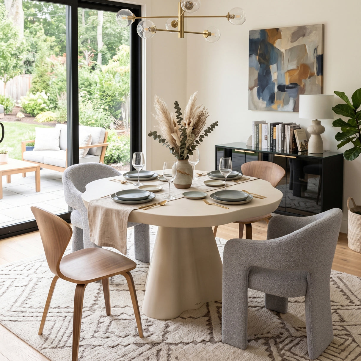 White Indoor/Outdoor Modern Dining Table | Oroa.com