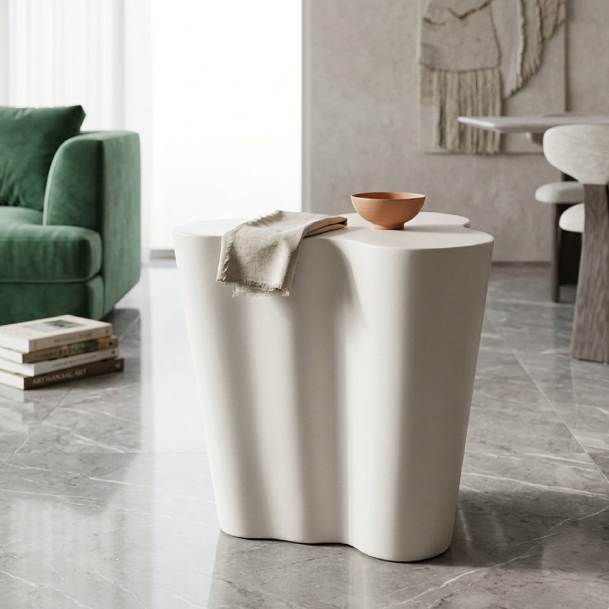 White Organic Indoor/Outdoor End Table | Oroa.com