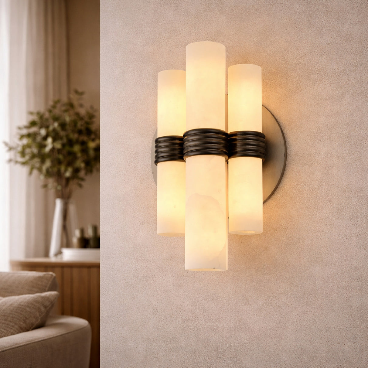 Cylindrical Alabaster Wall Lamp | Oroa.com