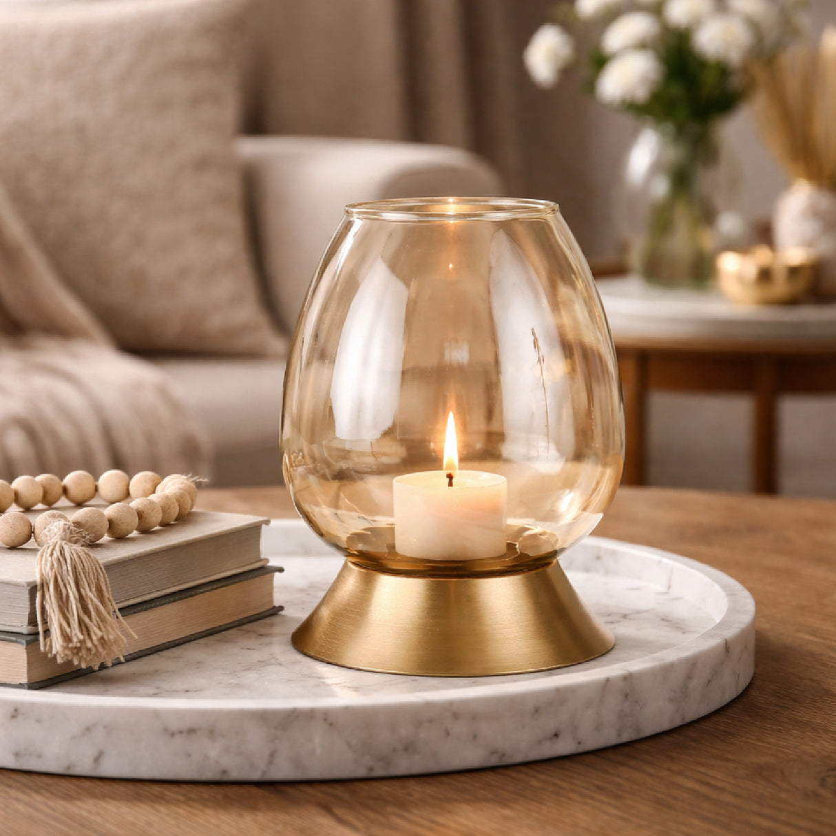 Gold Glass Candle Holder S | Oroa.com