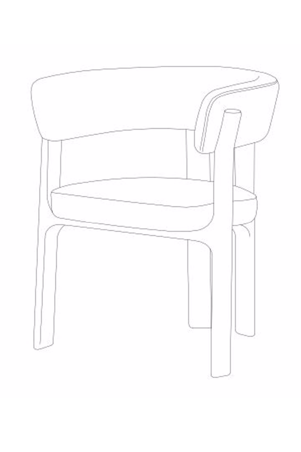 Wood Framed Curve Dining Chair | Oroa.com