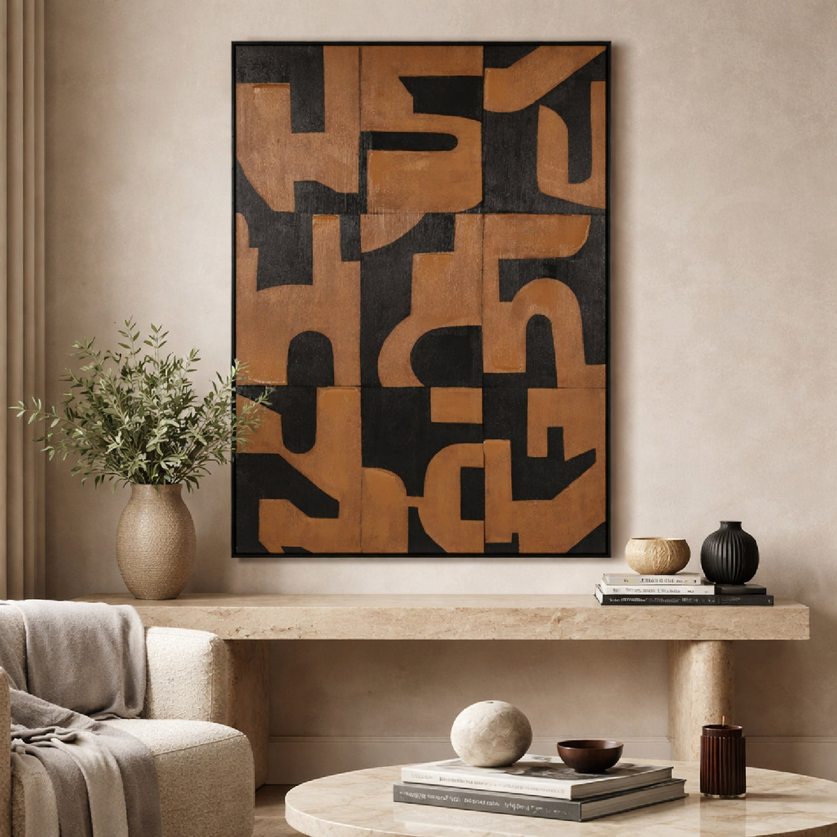 Brown Abstract Wall Art | Oroa.com