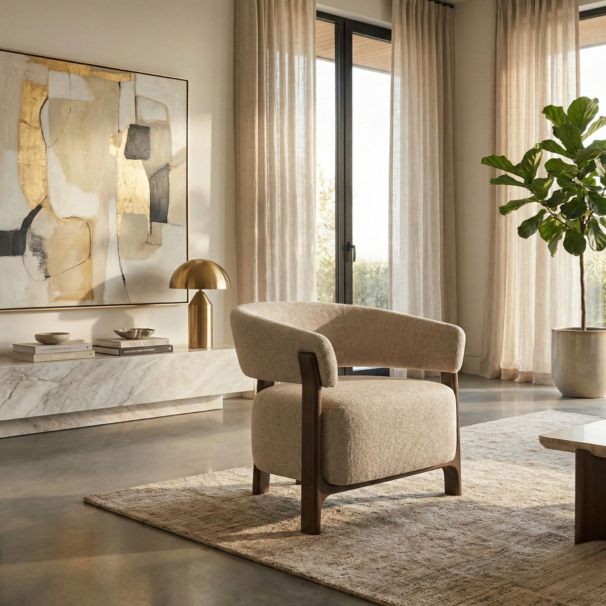 Brown Tweed Lounge Chair | Oroa.com