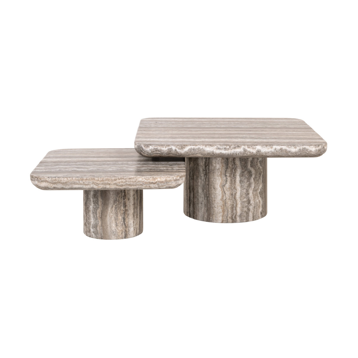 Gray Travertine Coffee Tables (2) | Oroa.com