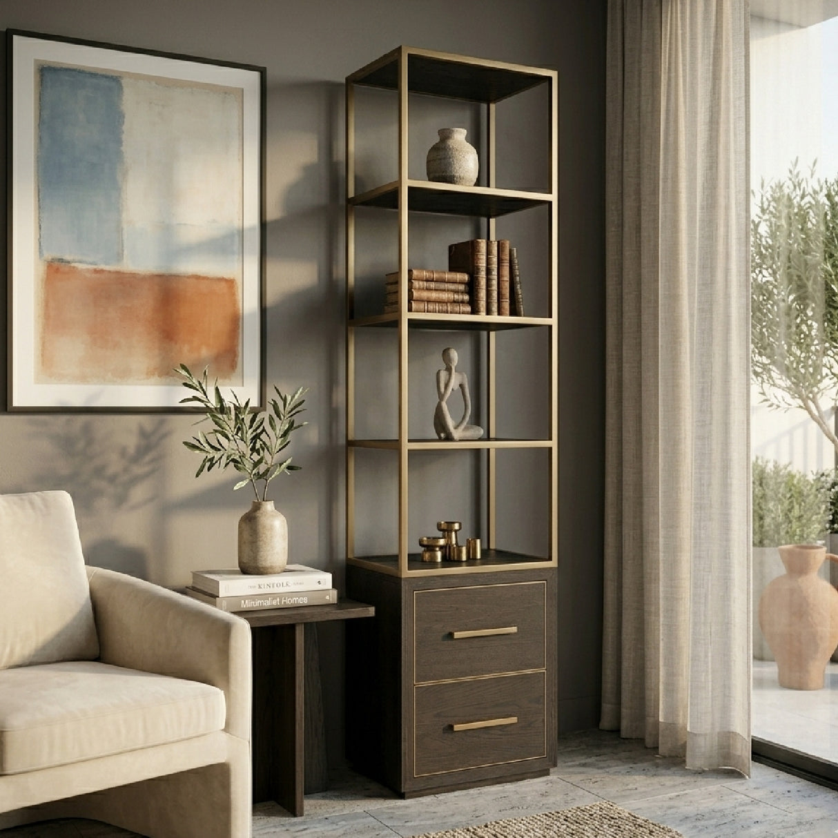 Brown Oak Wall Cabinet | Oroa.com