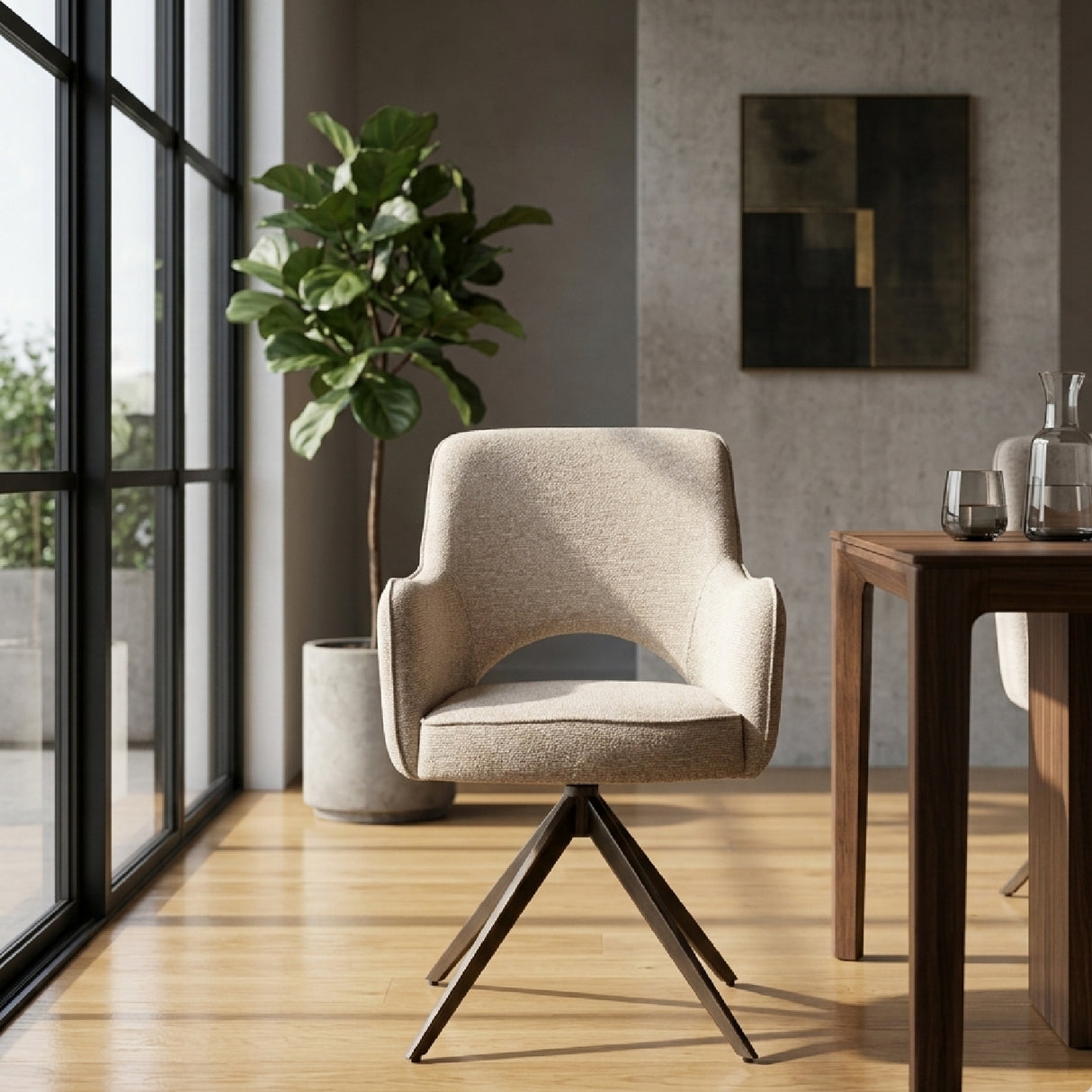 Cut-Out Swivel Dining Armchair | Oroa.com