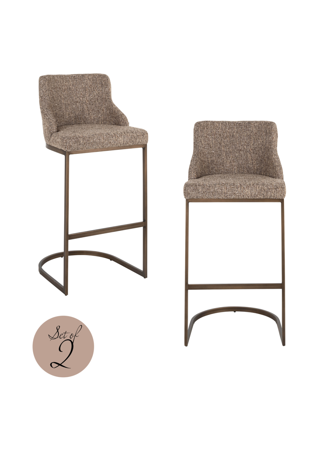 Brown Cantilevered Bar Stool Set (2) | Oroa.com