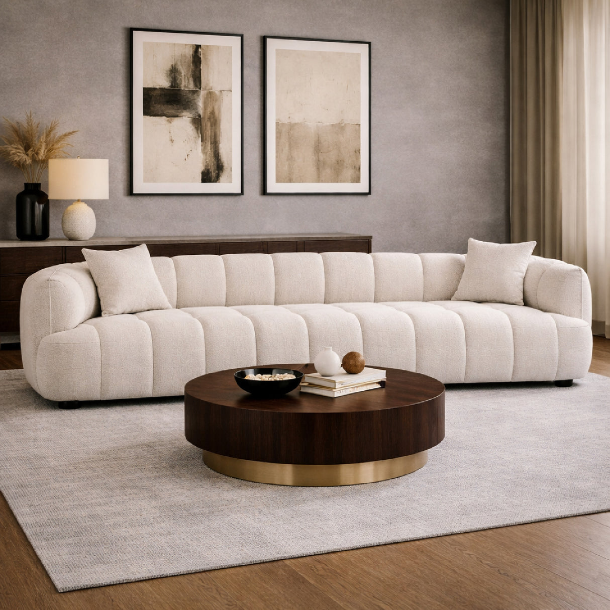 Cream Channeled Sofa | Oroa.com