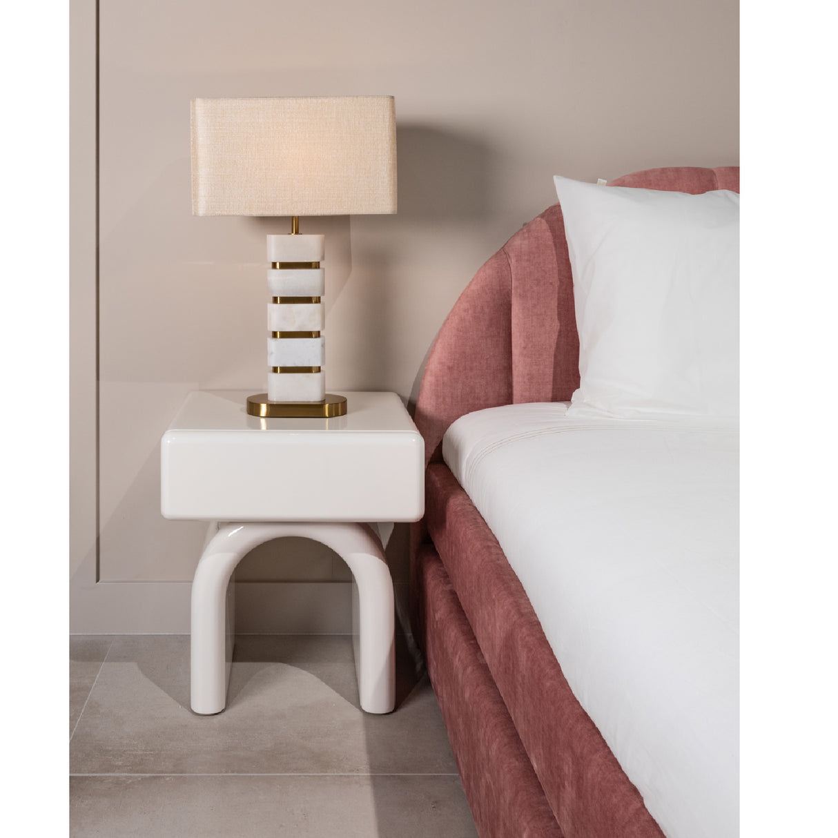 Modern European furniture - Modern Arched 1-Drawer Nightstand - www.oroa.com | Oroa.com