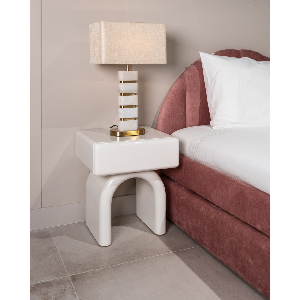 Modern European furniture - Modern Arched 1-Drawer Nightstand - www.oroa.com | Oroa.com