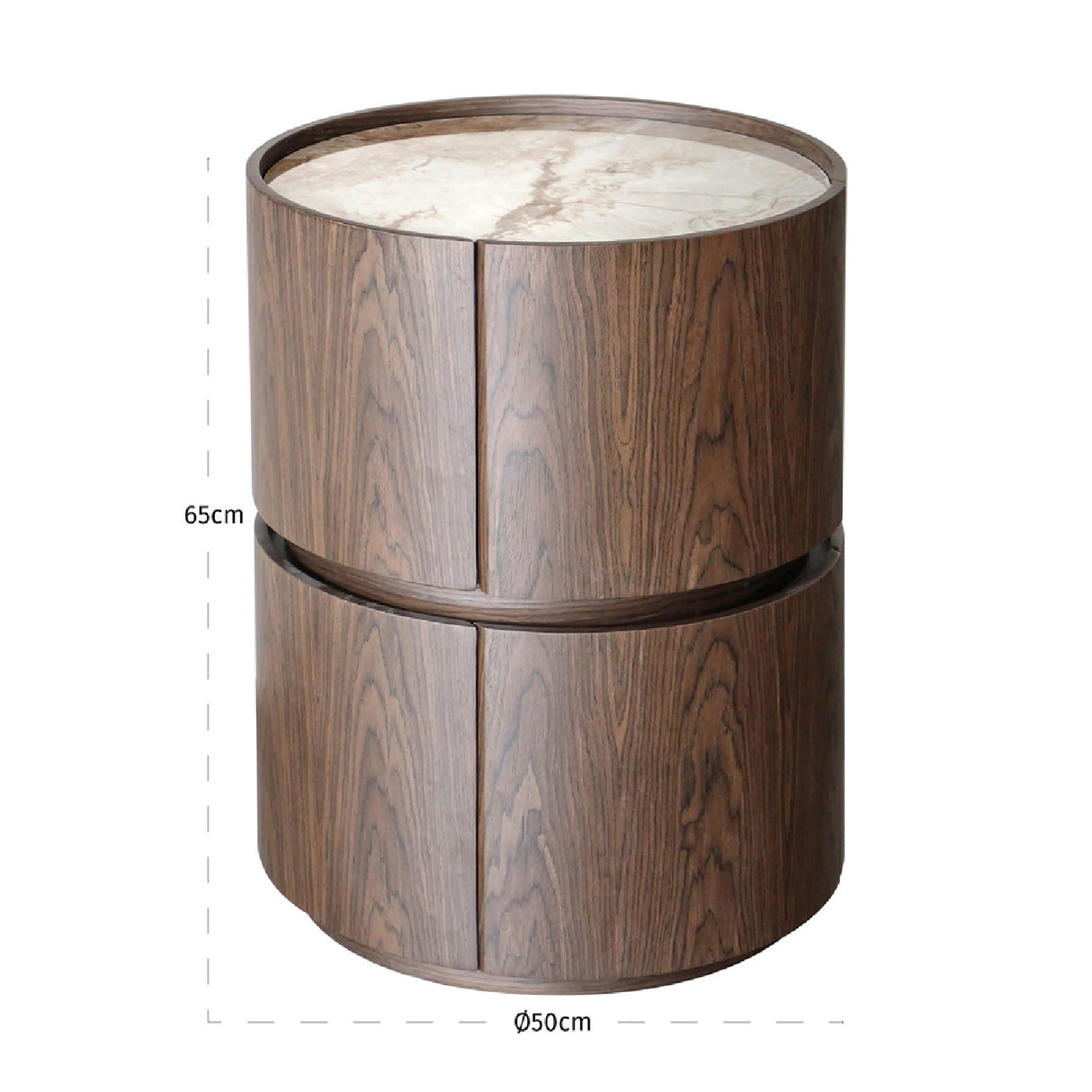 Modern European furniture - Round 2-Drawer Nightstand - www.oroa.com | Oroa.com