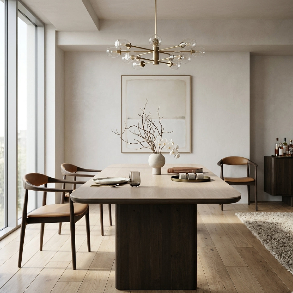 Travertine Ceramic Dining Table | Oroa.com