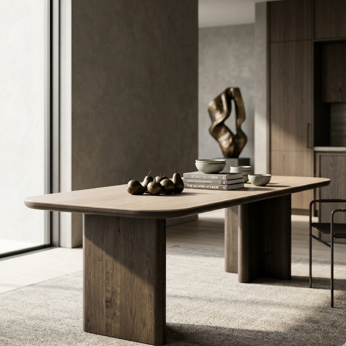 Travertine Ceramic Dining Table | Oroa.com