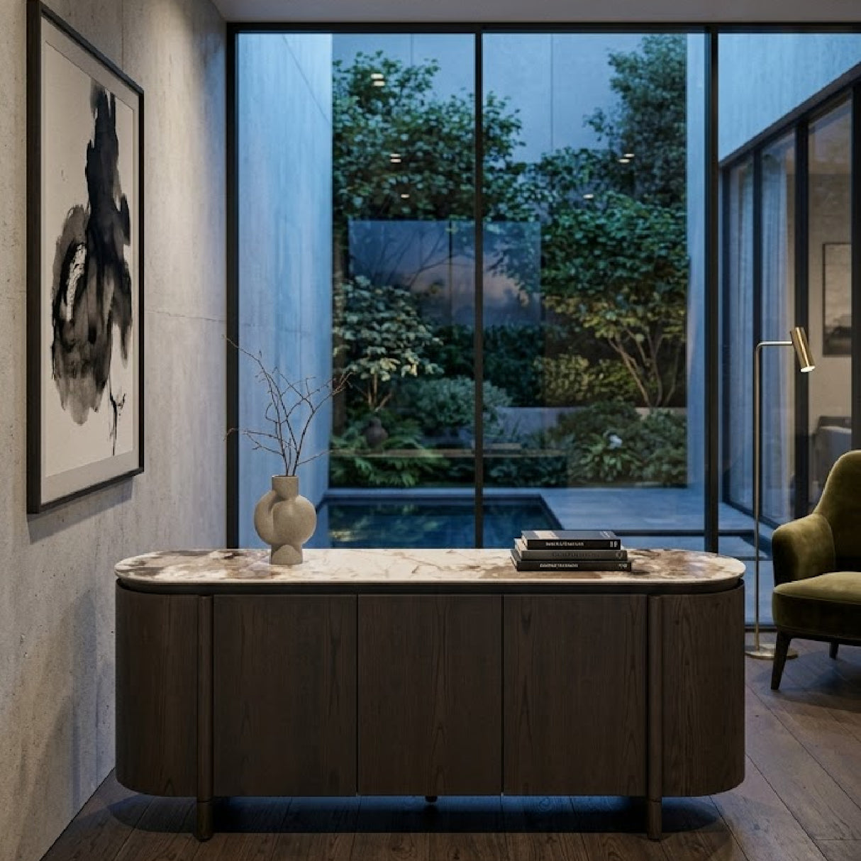 Brown Oak 5-Door Sideboard | Oroa.com