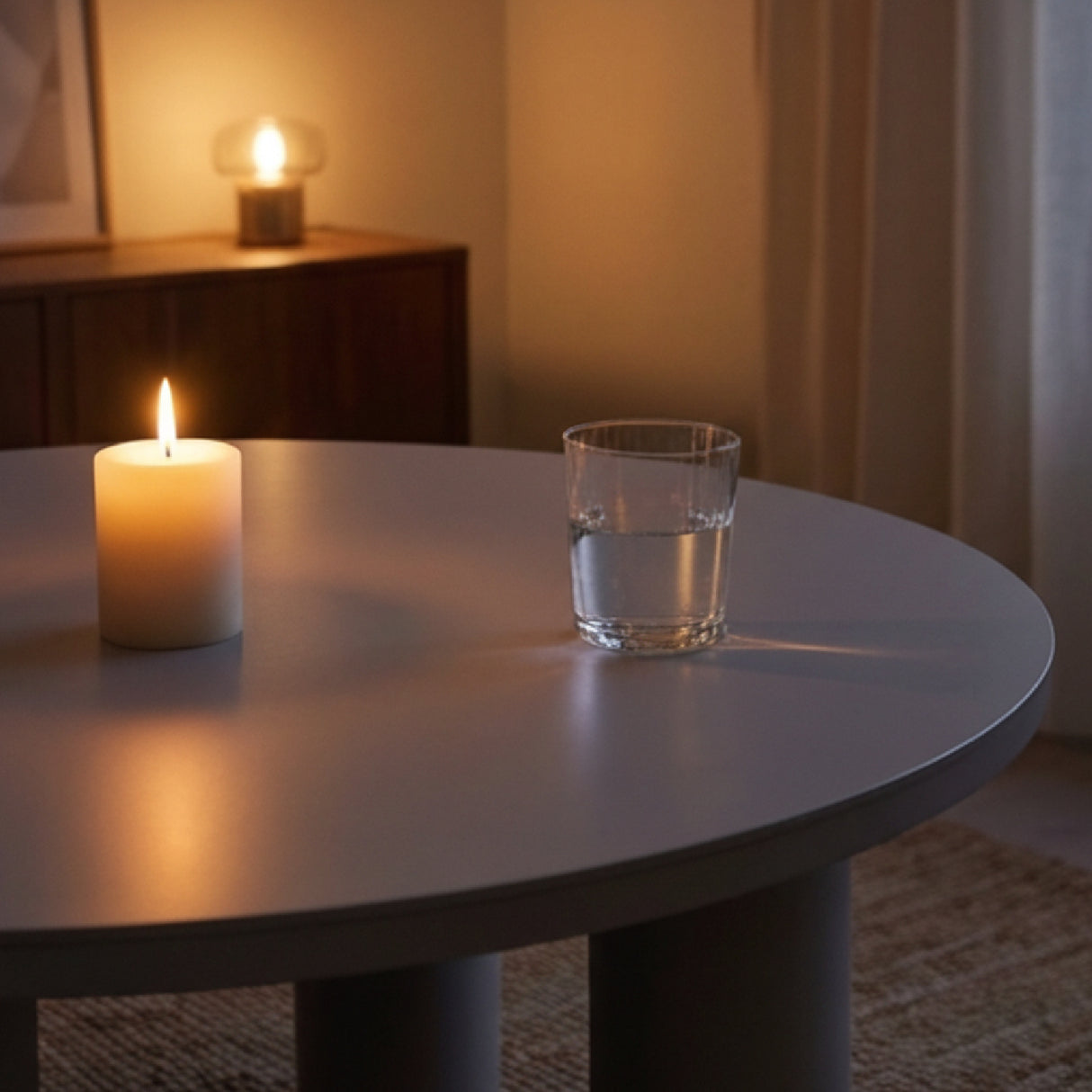 Beige Round Outdoor Coffee Table | Oroa.com