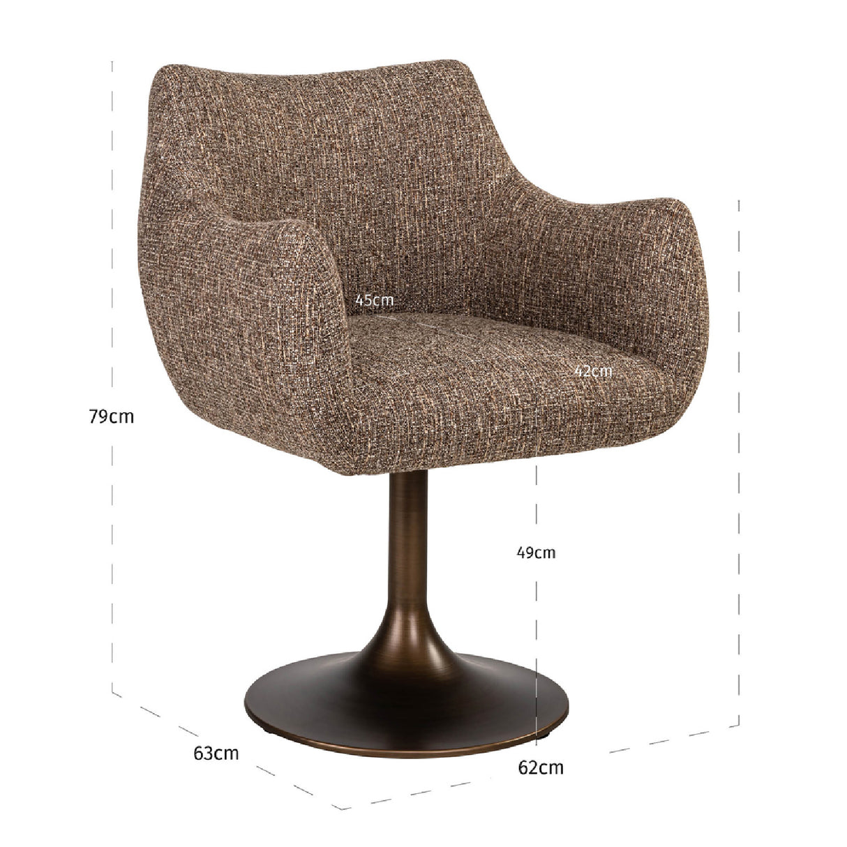 Modern European furniture - Upholstered Dining Swivel Chair - www.oroa.com | Oroa.com