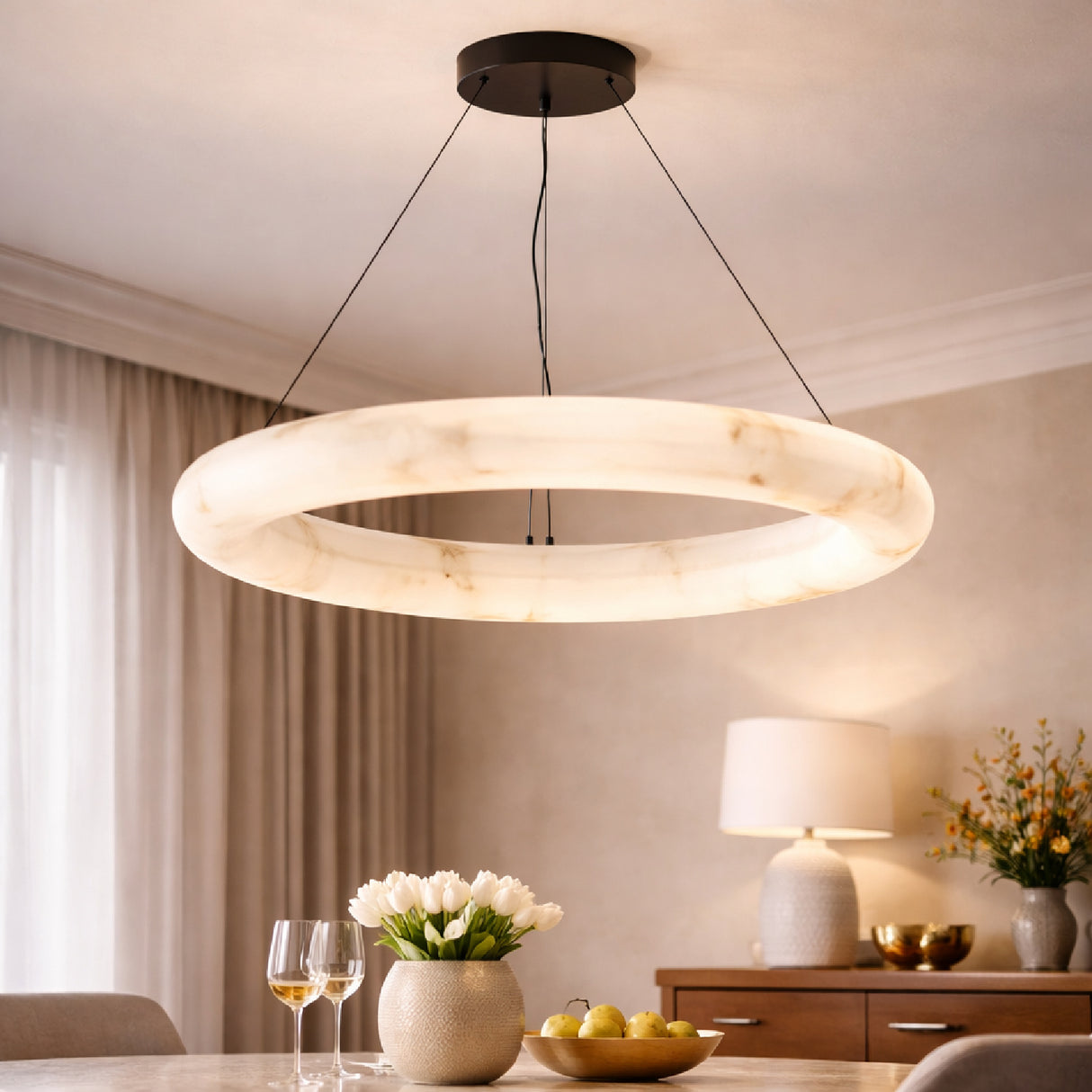White Ring Chandelier | Oroa.com