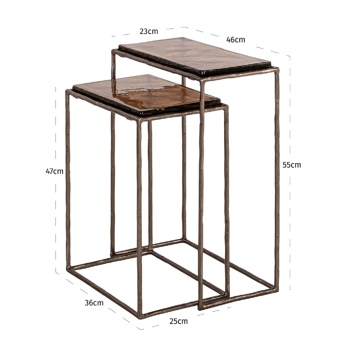 Modern European furniture - Bronze End Table Set (2) - www.oroa.com | Oroa.com
