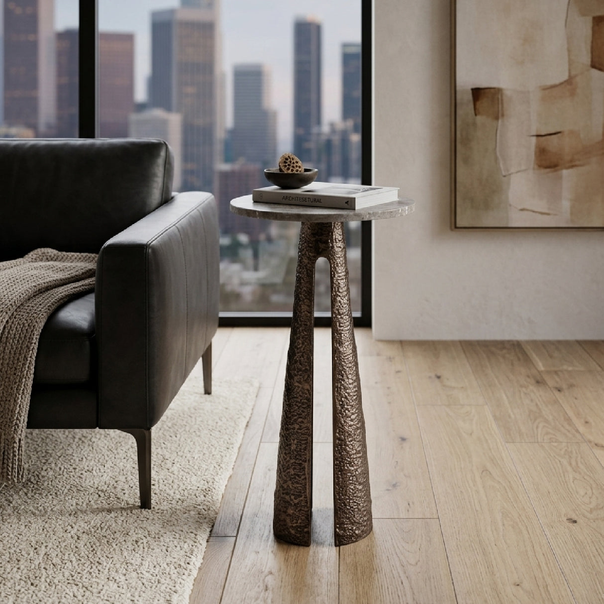 Modern European furniture - Bronze Base End Table - www.oroa.com | Oroa.com