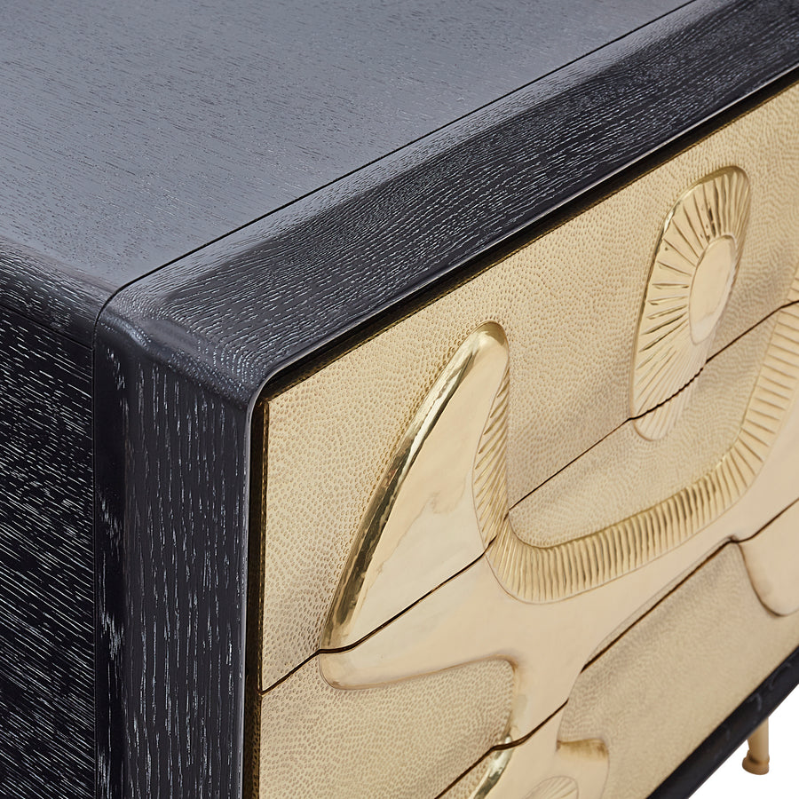 Hammered Brass 3-Drawer Chest | Jonathan Adler Reform | Oroa.com