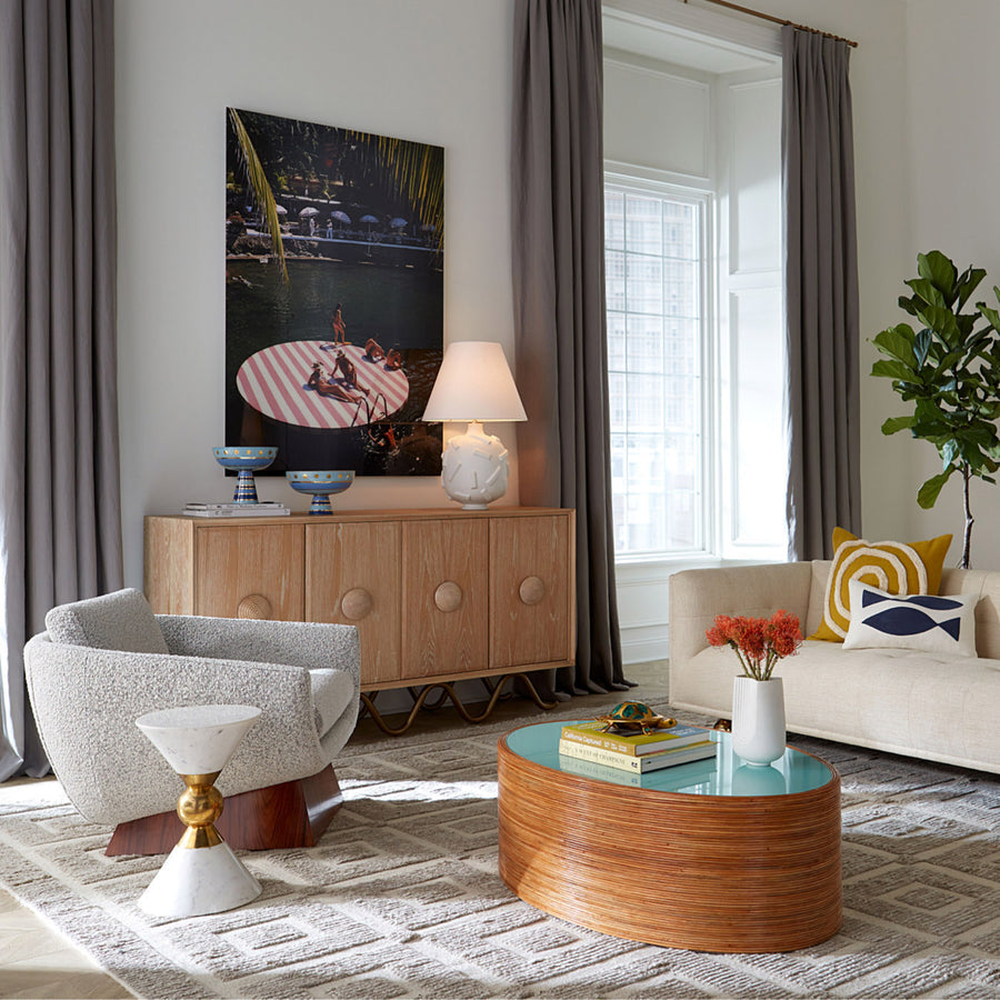 Hand-Painted Stoneware Pedestal Bowl M | Jonathan Adler Chroma | Oroa.com