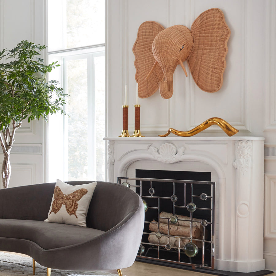 Animal Head Wicker Wall Art | Jonathan Adler Elephant | Oroa.com