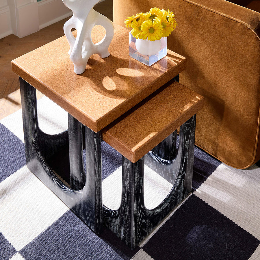 Brushed Oak Nesting Coffee Tables (2) | Jonathan Adler Coliseum | Oroa.com