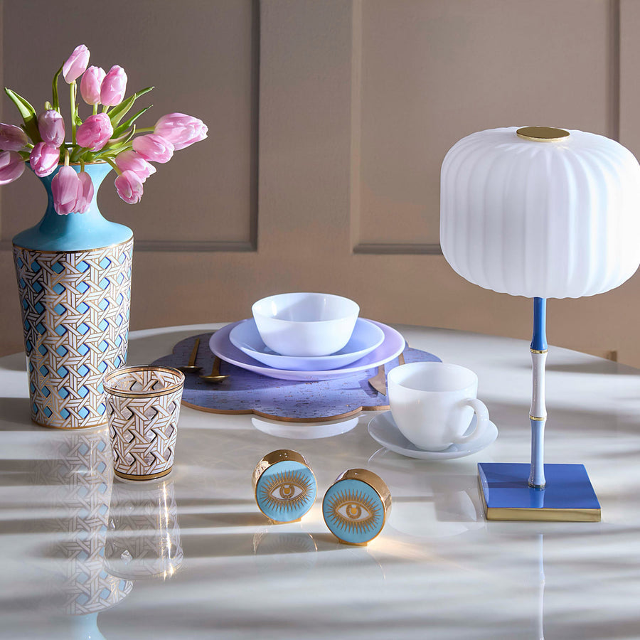 Fluted Glass Rechargeable Table Lamp | Jonathan Adler Scala | Oroa.com