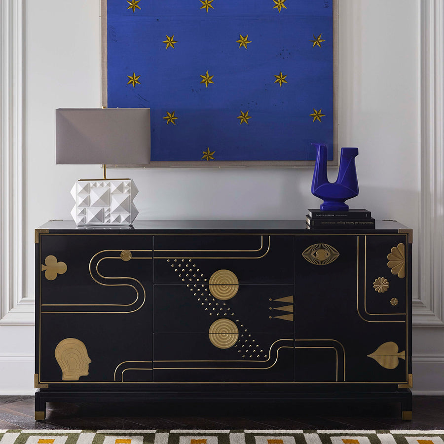 Gold Etched Black Sideboard | Jonathan Adler Gala | Oroa.com