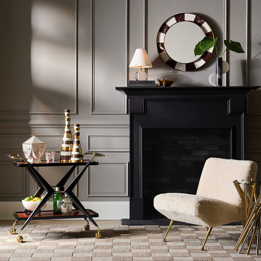 Painted Glass Bar Cart | Oroa.com