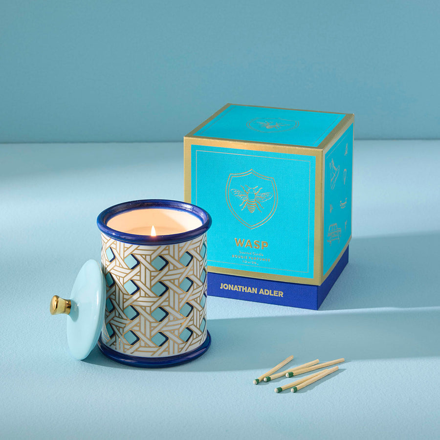 Porcelain Canister Candle | Jonathan Adler Gilded Wasp | Oroa.com