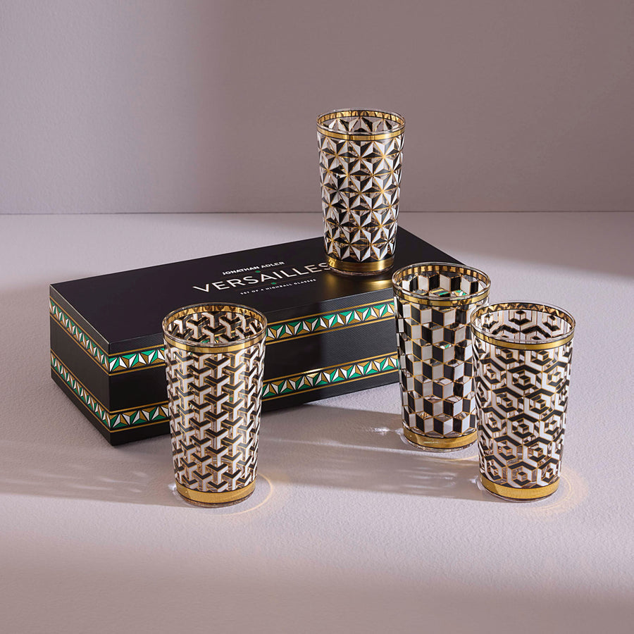 Gold Detail Highball Glasswares (4) | Jonathan Adler Versailles | Oroa.com