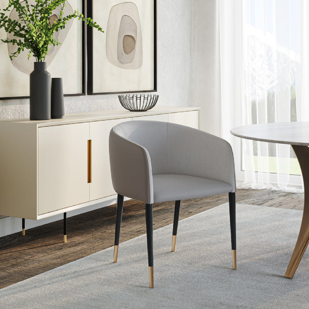 Modern European furniture - Fabric & Leather Dining Armchair - www.oroa.com | Oroa.com