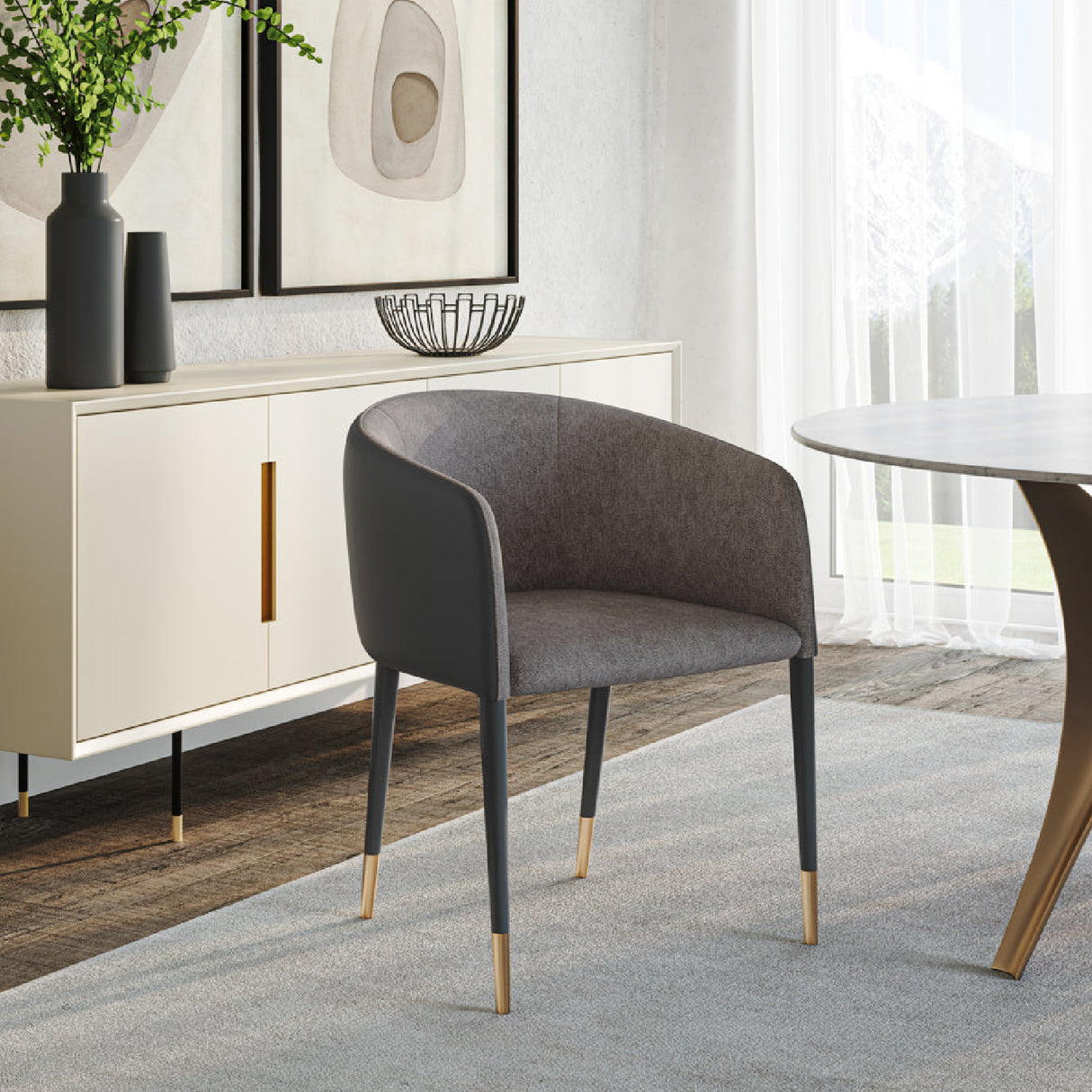 Modern European furniture - Fabric & Leather Dining Armchair - www.oroa.com | Oroa.com
