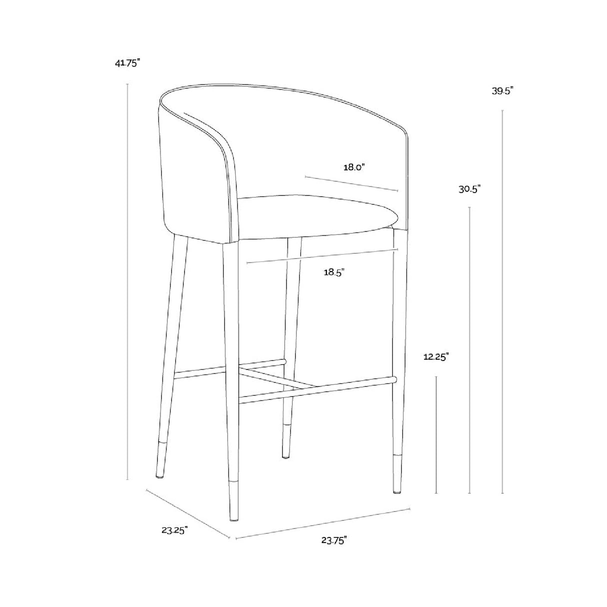 Modern European furniture - Gray Fabric & Leather Bar Stool - www.oroa.com | Oroa.com