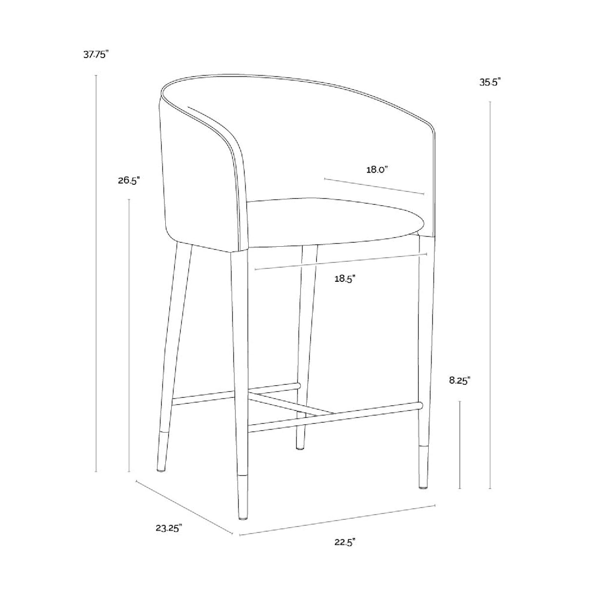 Modern European furniture - Taupe Leather Counter Stool - www.oroa.com | Oroa.com