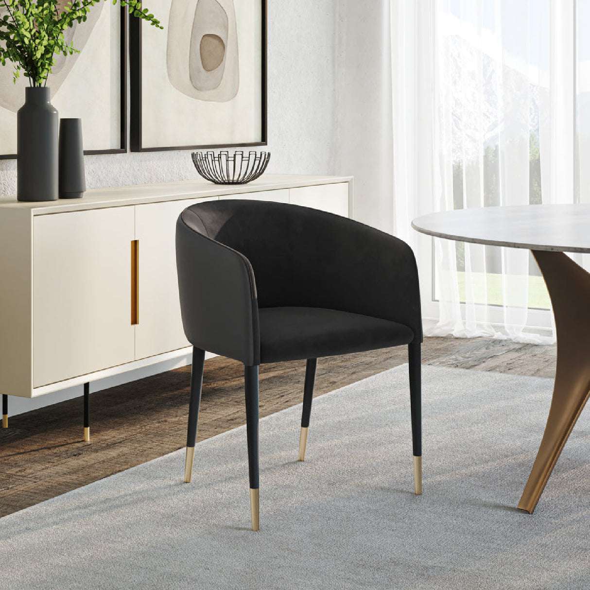 Modern European furniture - Fabric & Leather Dining Armchair - www.oroa.com | Oroa.com