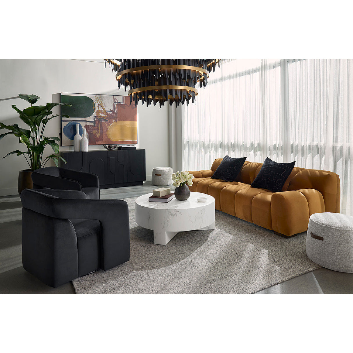 Modern European furniture - Fabric Upholstered Swivel Lounge Chair - www.oroa.com | Oroa.com