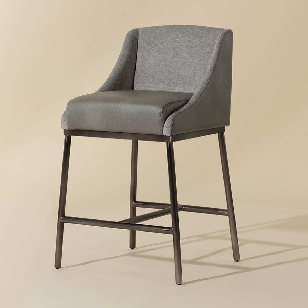 Modern European furniture - Gray Leather Seat Counter Stool - www.oroa.com | Oroa.com