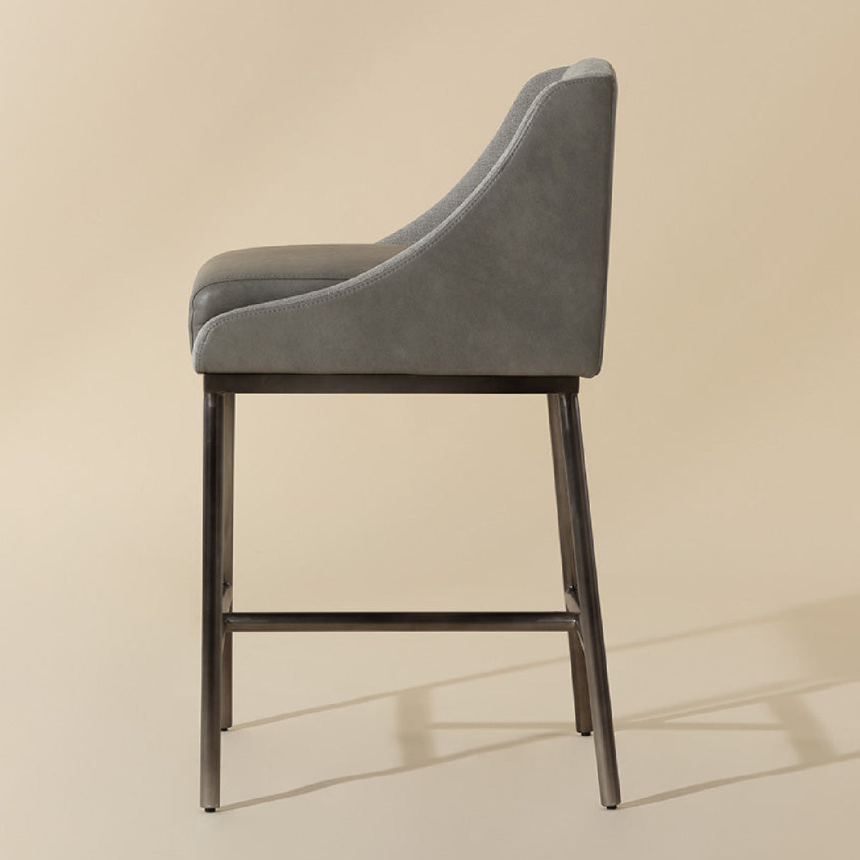 Modern European furniture - Gray Leather Seat Counter Stool - www.oroa.com | Oroa.com