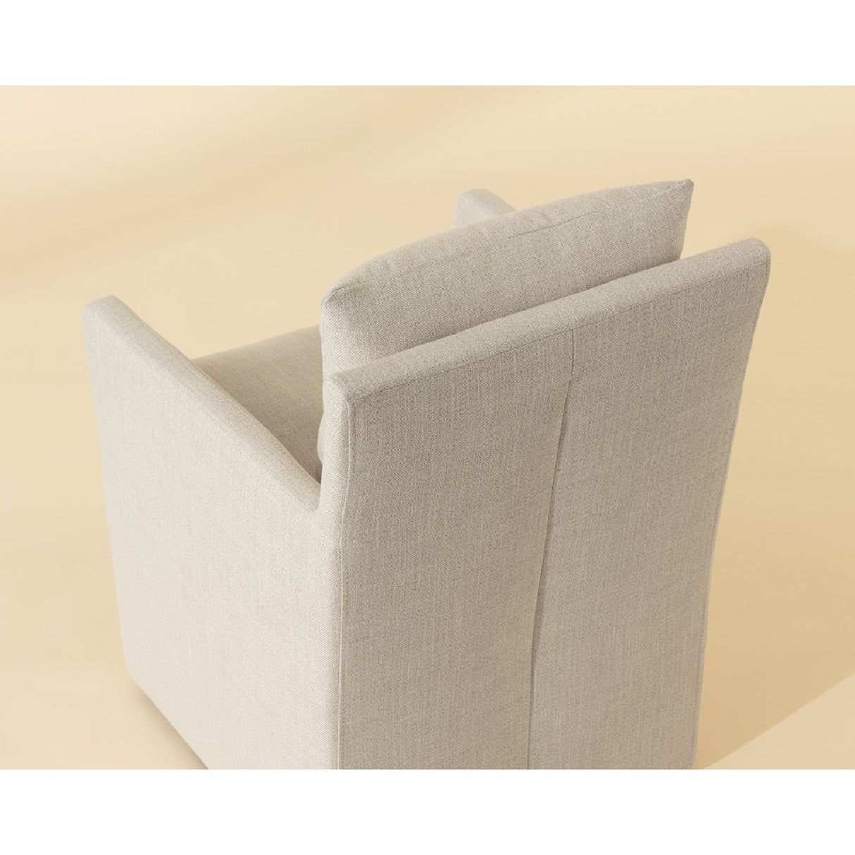 Modern European furniture - Linen Wheeled Dining Chair - www.oroa.com | Oroa.com
