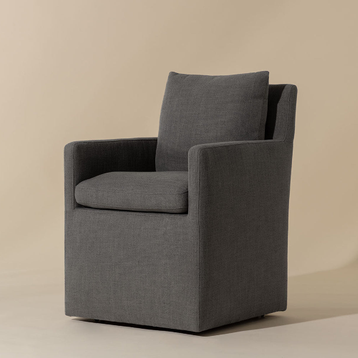 Modern European furniture - Linen Wheeled Dining Chair - www.oroa.com | Oroa.com