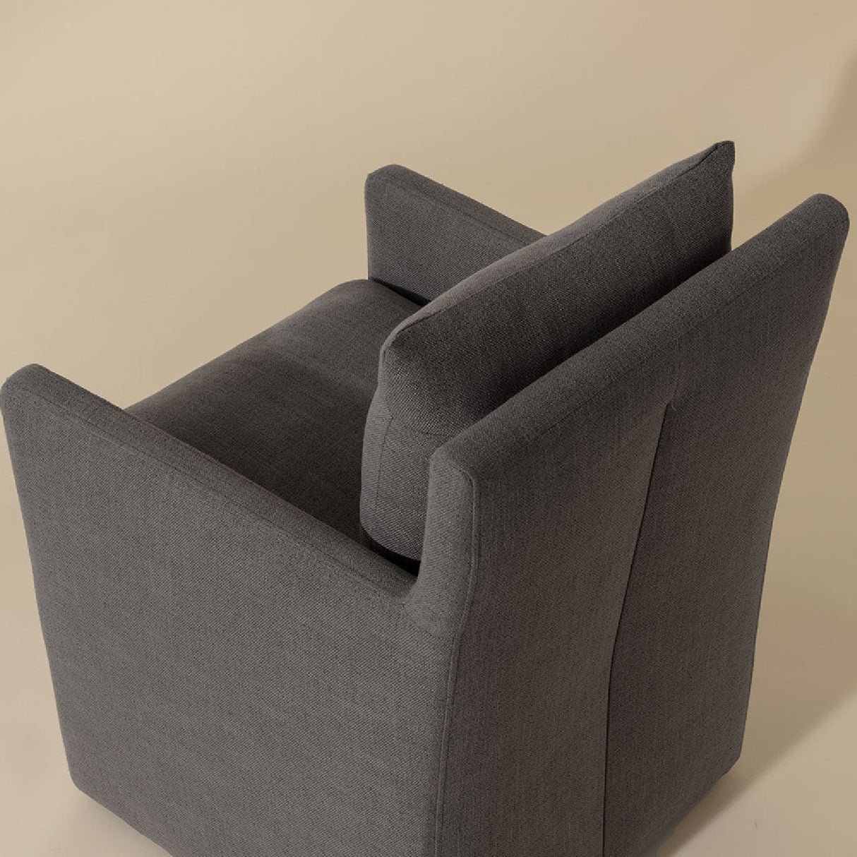 Modern European furniture - Linen Wheeled Dining Chair - www.oroa.com | Oroa.com