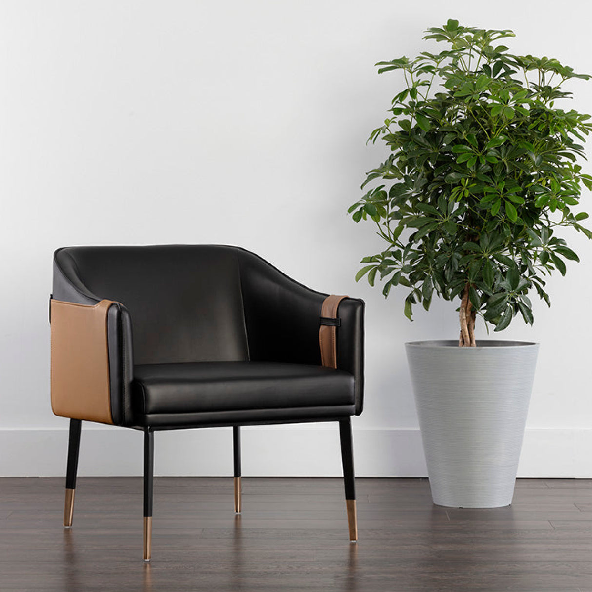 Modern European furniture - Two-Toned Leather Lounge Chair - www.oroa.com | Oroa.com
