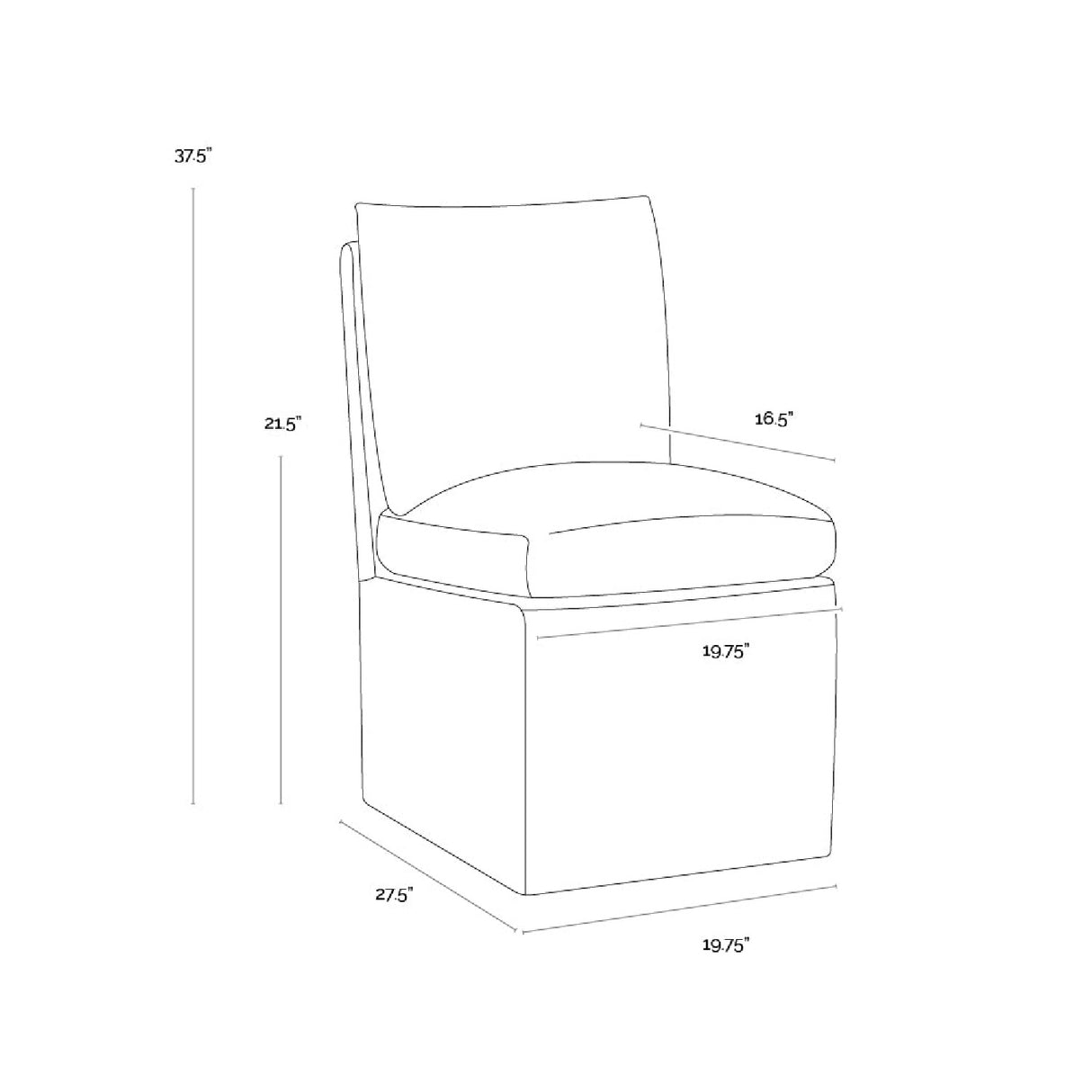 Modern European furniture - White Linen Wheeled Dining Chair - www.oroa.com | Oroa.com