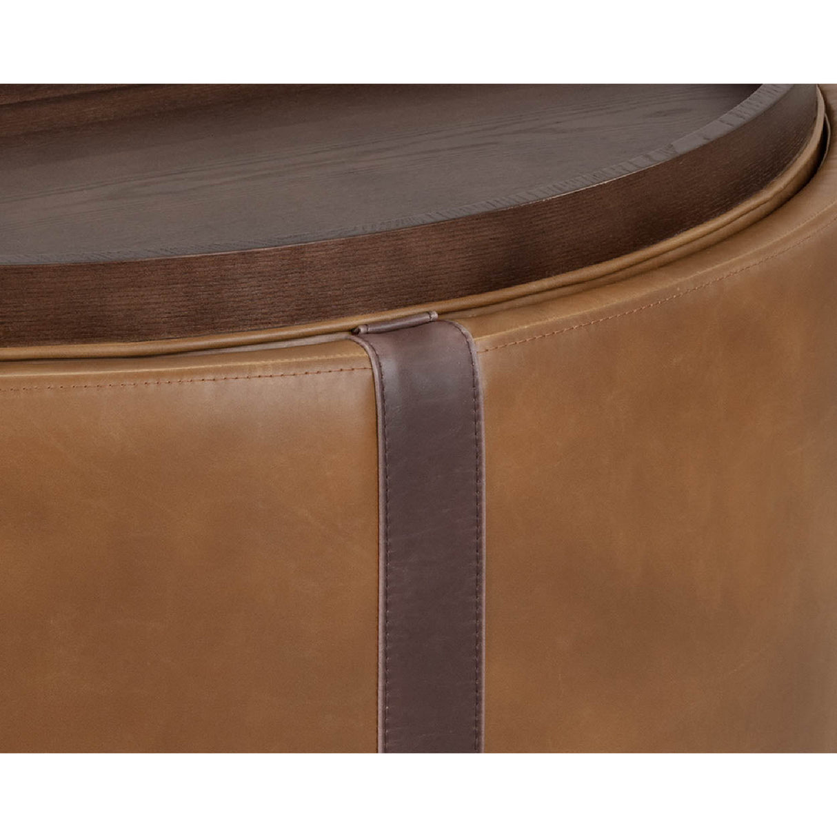 Modern European furniture - Round Leather Wheeled Storage Ottoman - www.oroa.com | Oroa.com